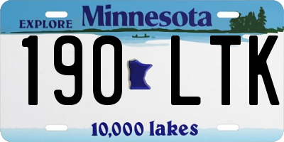 MN license plate 190LTK