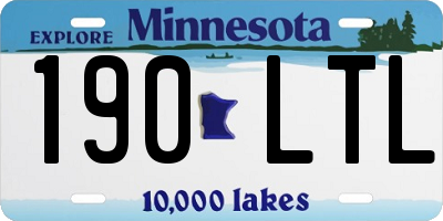 MN license plate 190LTL