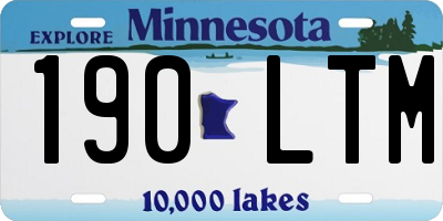 MN license plate 190LTM