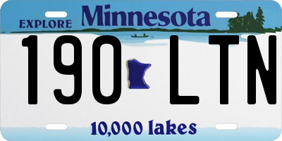 MN license plate 190LTN