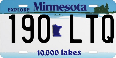 MN license plate 190LTQ