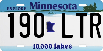 MN license plate 190LTR