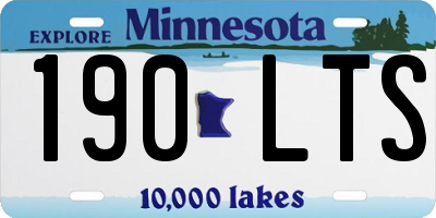 MN license plate 190LTS