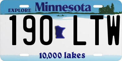 MN license plate 190LTW