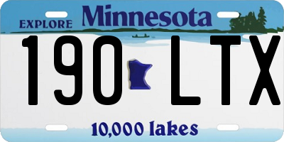MN license plate 190LTX