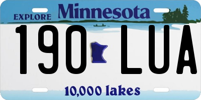 MN license plate 190LUA