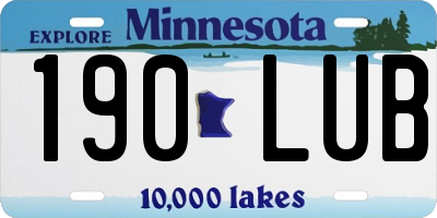 MN license plate 190LUB