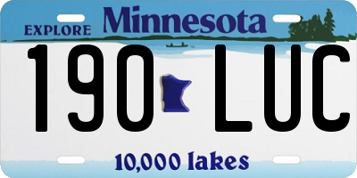 MN license plate 190LUC