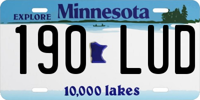 MN license plate 190LUD