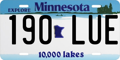 MN license plate 190LUE