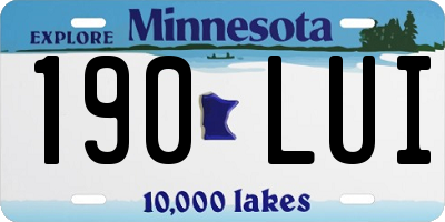 MN license plate 190LUI