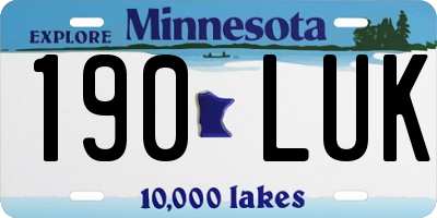 MN license plate 190LUK