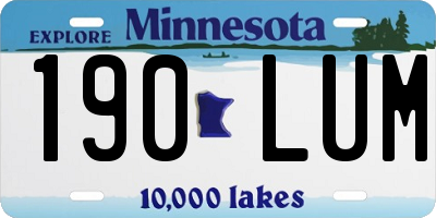 MN license plate 190LUM