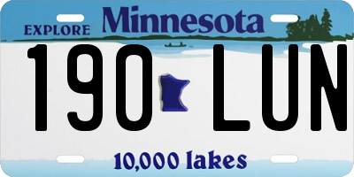 MN license plate 190LUN