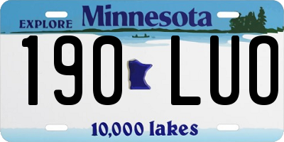 MN license plate 190LUO