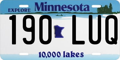 MN license plate 190LUQ