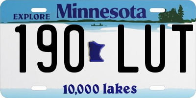 MN license plate 190LUT