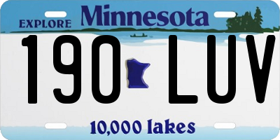 MN license plate 190LUV