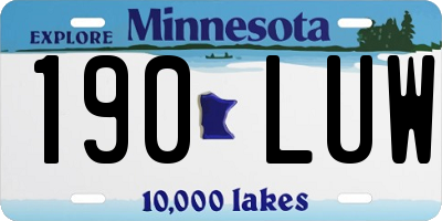 MN license plate 190LUW