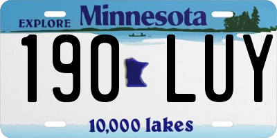 MN license plate 190LUY