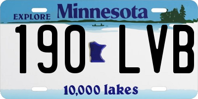 MN license plate 190LVB