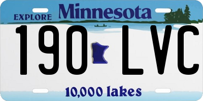 MN license plate 190LVC