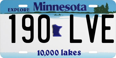 MN license plate 190LVE