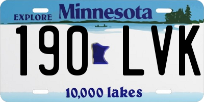 MN license plate 190LVK