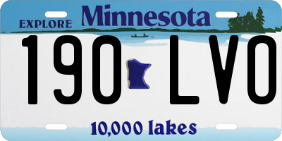 MN license plate 190LVO