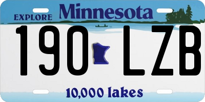 MN license plate 190LZB