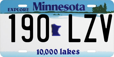 MN license plate 190LZV