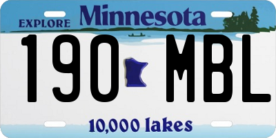 MN license plate 190MBL