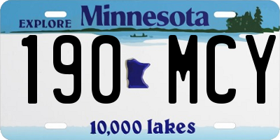 MN license plate 190MCY