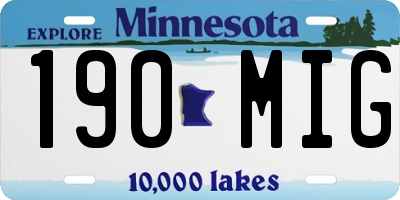 MN license plate 190MIG
