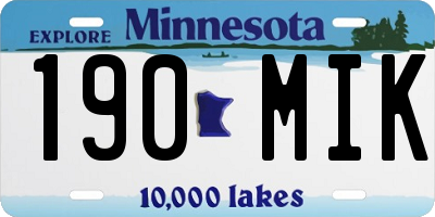 MN license plate 190MIK