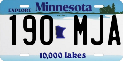 MN license plate 190MJA