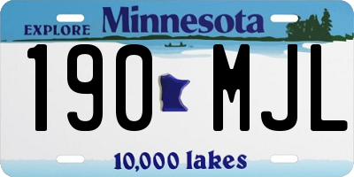 MN license plate 190MJL