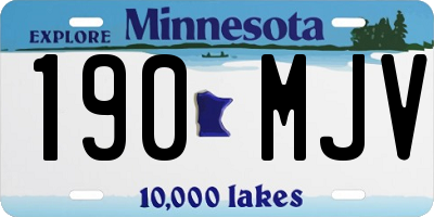 MN license plate 190MJV