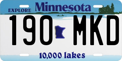 MN license plate 190MKD