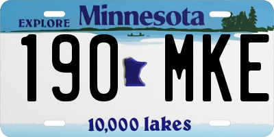 MN license plate 190MKE