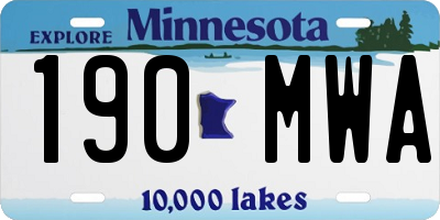 MN license plate 190MWA