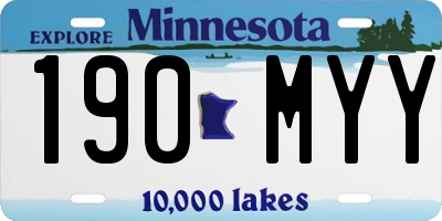 MN license plate 190MYY