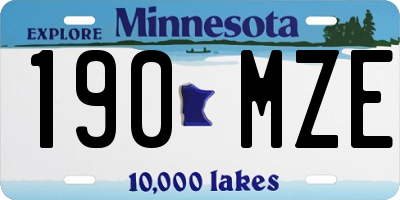 MN license plate 190MZE