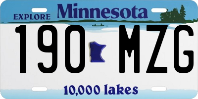 MN license plate 190MZG