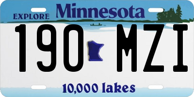 MN license plate 190MZI
