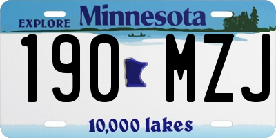 MN license plate 190MZJ
