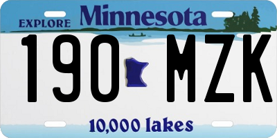 MN license plate 190MZK