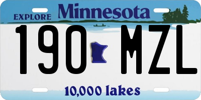 MN license plate 190MZL