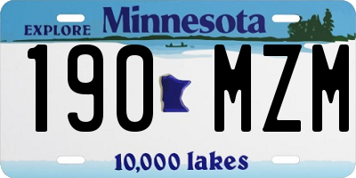 MN license plate 190MZM