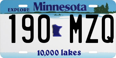 MN license plate 190MZQ